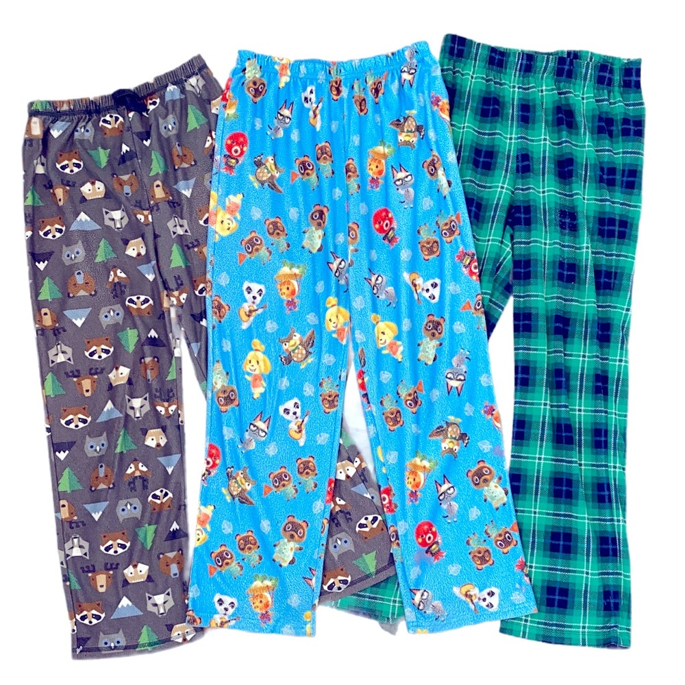 3 Pair of Boys Light Flannel Pajama Bottoms Size L
